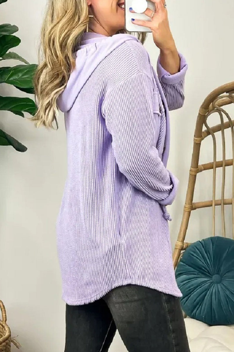 Vêtements d'extérieur décontractés à capuche avec contraste de couleurs (6 couleurs)