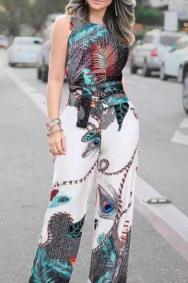 Combinaisons élégantes à imprimé collège et décolleté en V