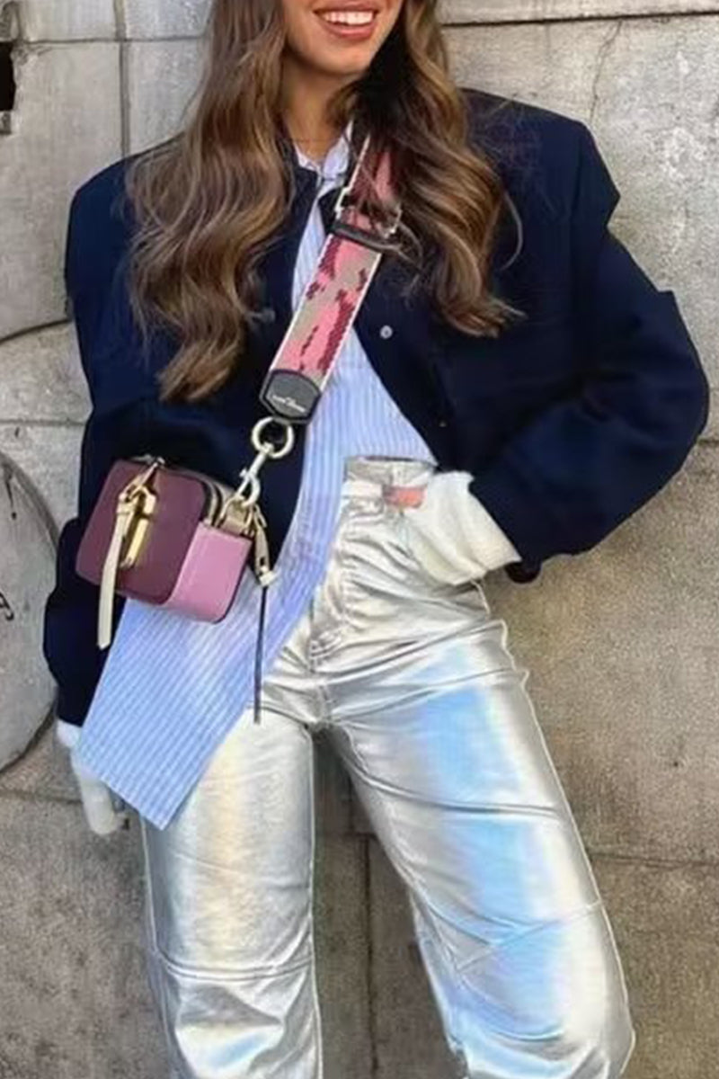 Vêtements d'extérieur décontractés, col mandarin, poches boutonnées (3 couleurs)