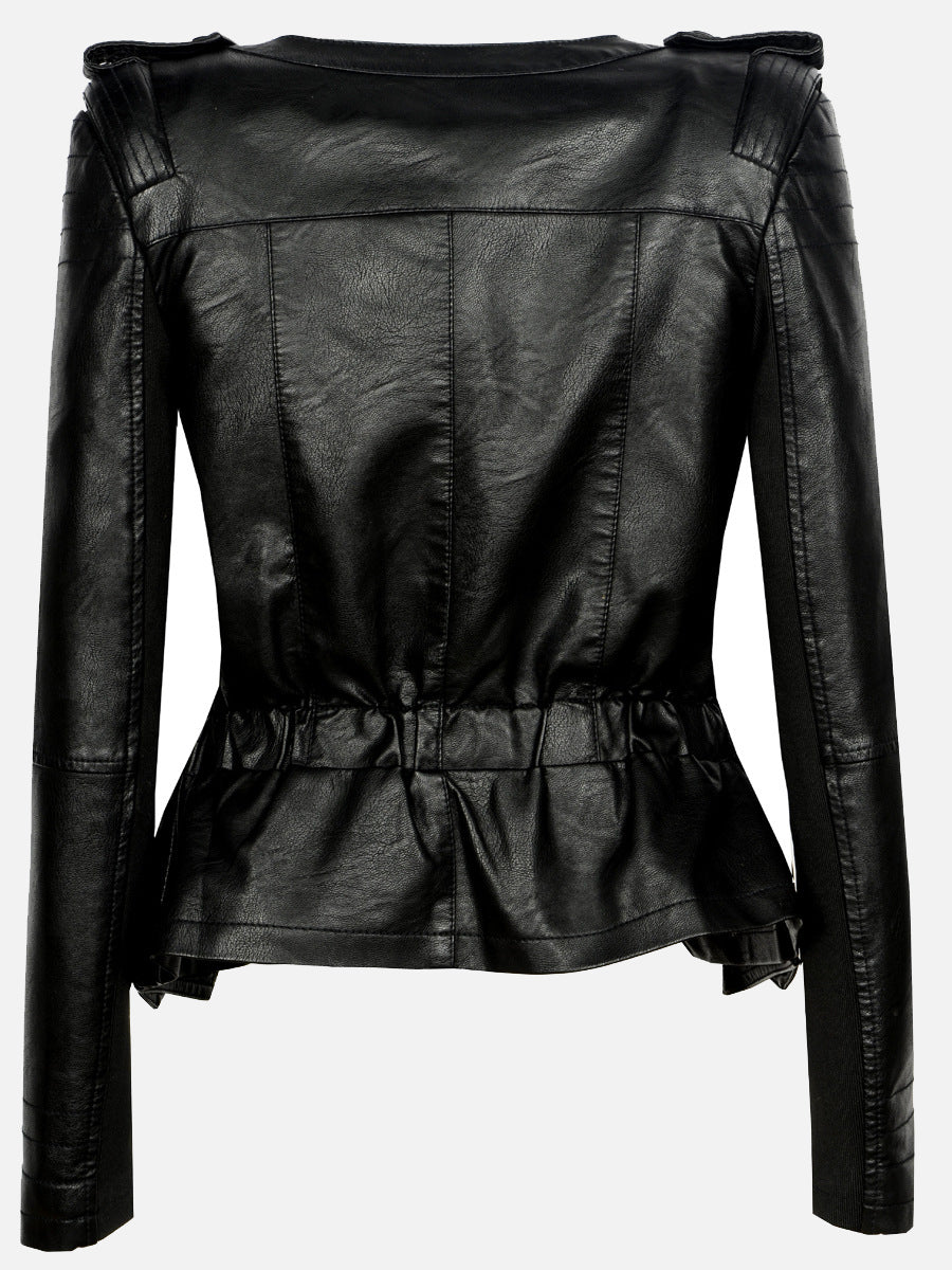 Vêtements d'extérieur décontractés, patchwork uni, col rond.