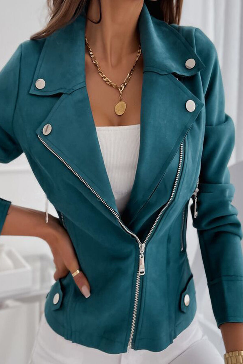 Vêtements d'extérieur décontractés, style streetwear, fermeture éclair, col montant (11 couleurs)