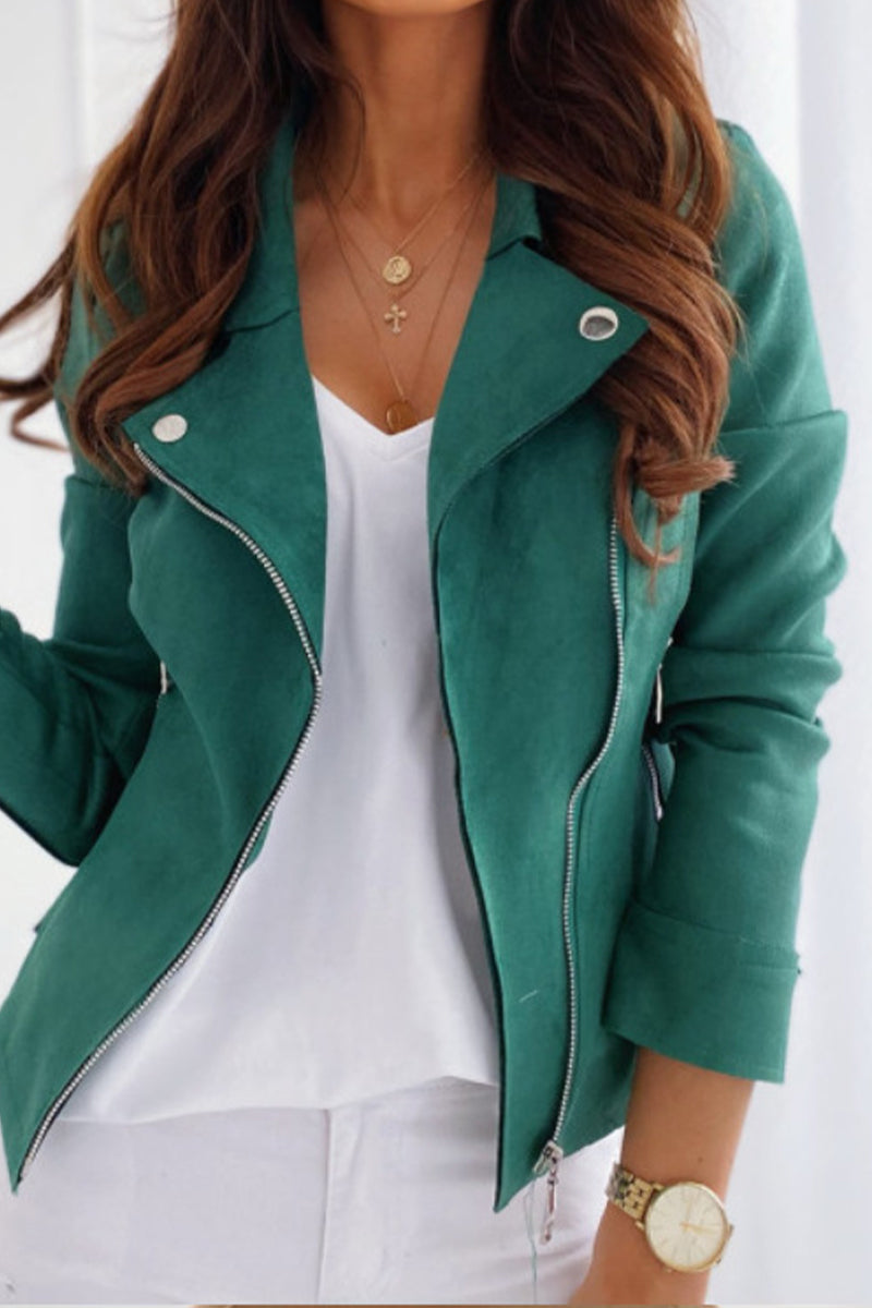 Vêtements d'extérieur décontractés, style streetwear, fermeture éclair, col montant (11 couleurs)