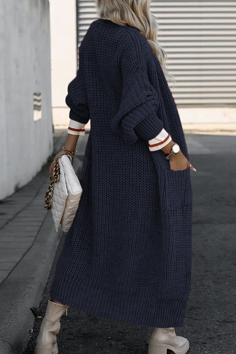 Vêtements d'extérieur décontractés à col en V avec poches (4 couleurs)