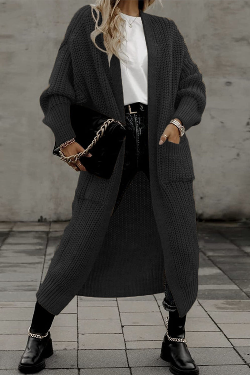 Vêtements d'extérieur décontractés à col en V avec poches (4 couleurs)