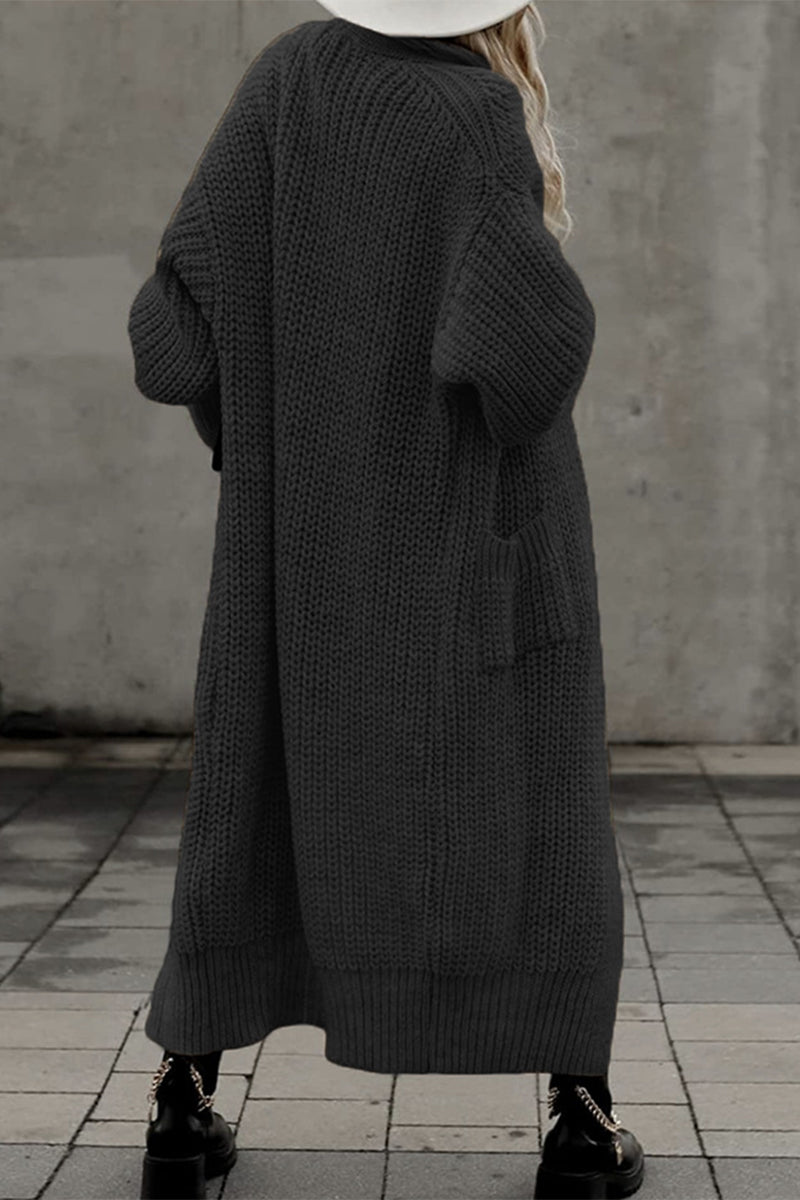 Vêtements d'extérieur décontractés à col en V avec poches (4 couleurs)