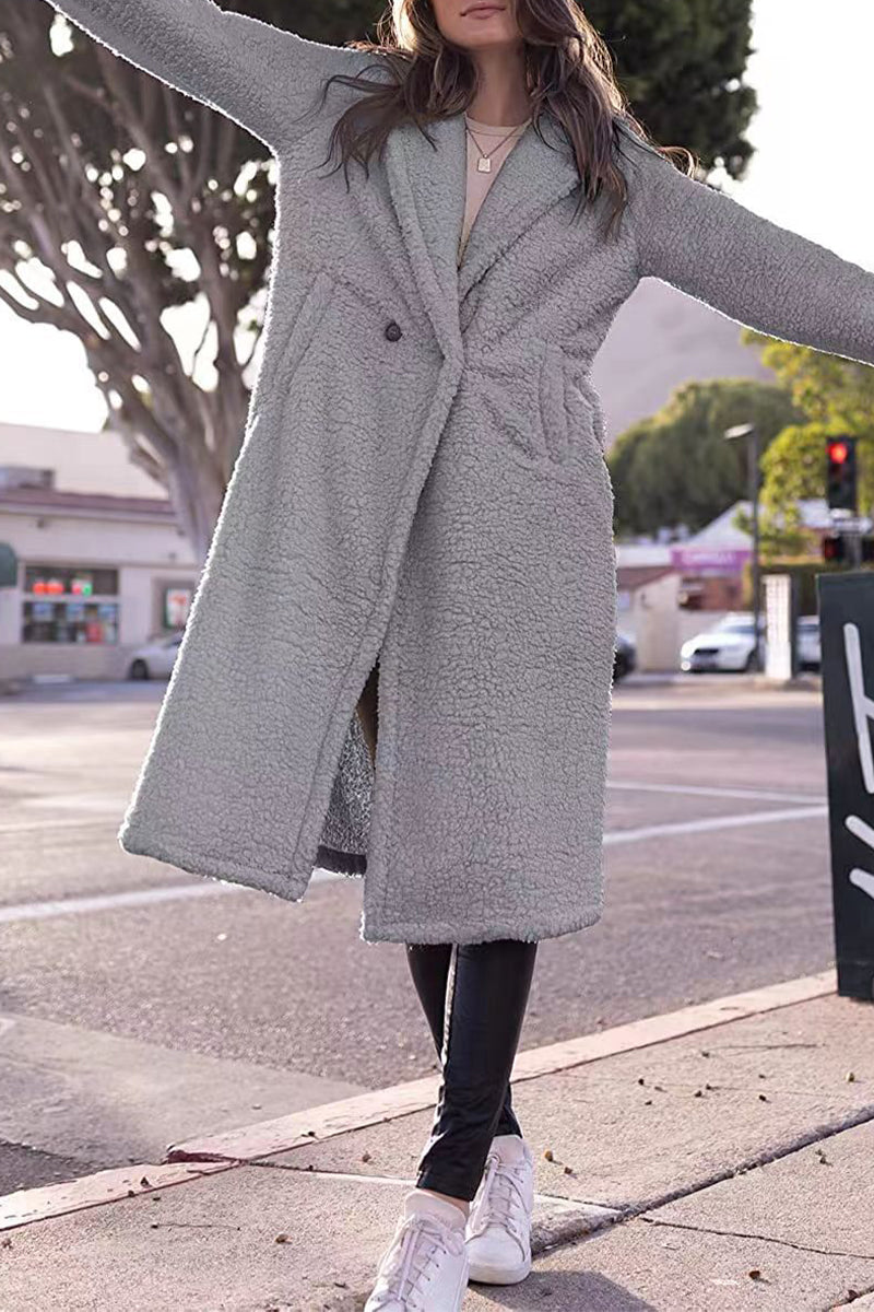 Vêtements d'extérieur décontractés à capuche et à boutons (4 couleurs)