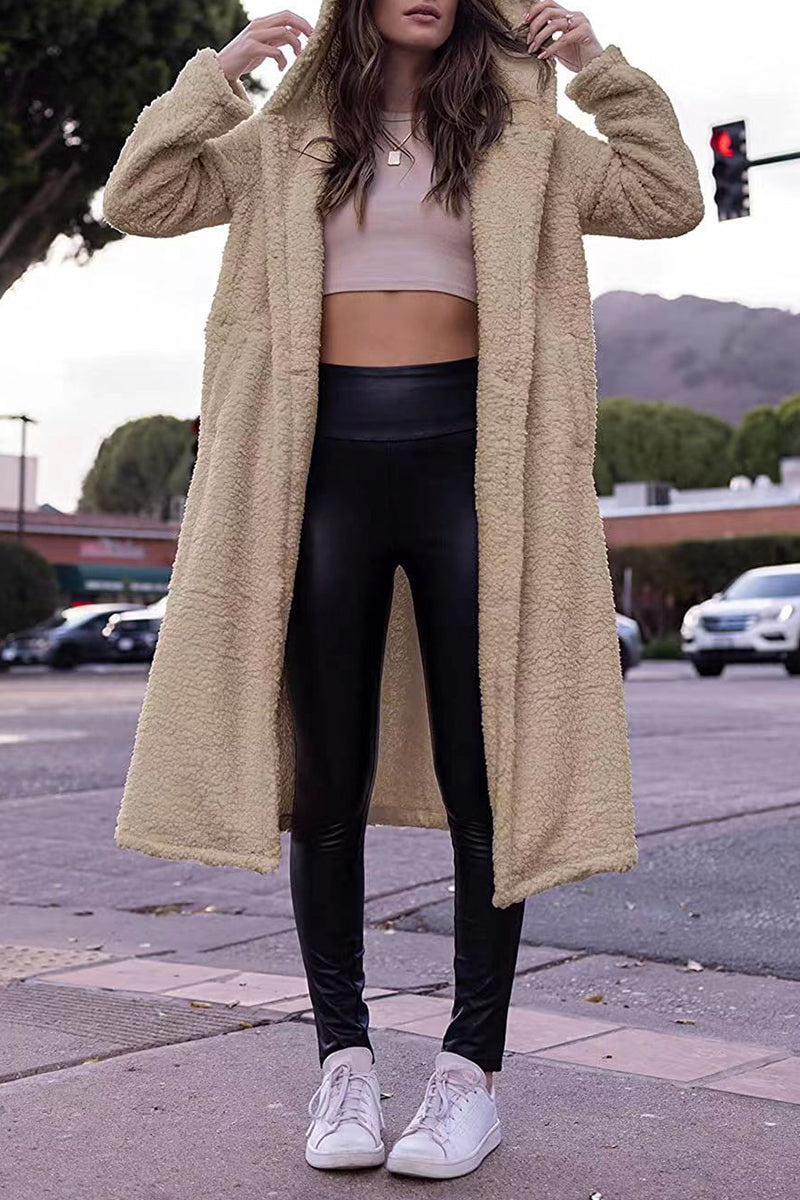 Vêtements d'extérieur décontractés à capuche et à boutons (4 couleurs)