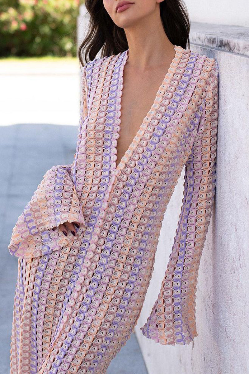 Robes-jupes sexy pour les vacances, style patchwork, col en V, en une seule pièce (4 couleurs)