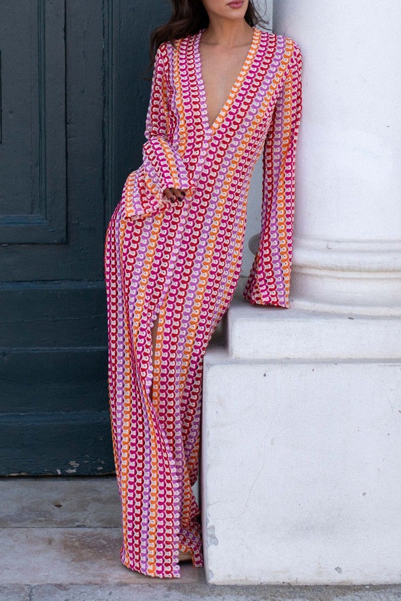 Robes-jupes sexy pour les vacances, style patchwork, col en V, en une seule pièce (4 couleurs)