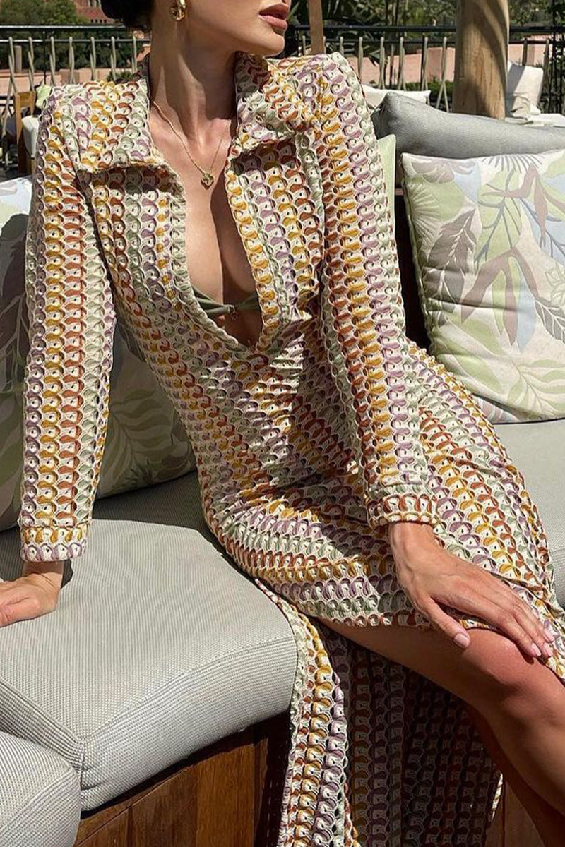 Robes Sexy Style Urbain, Couleurs Contrastées, Emmanchures Découvrant, Col en V, Manches Longues