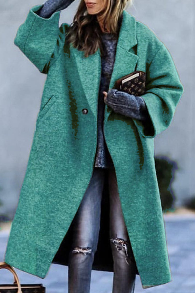 Vêtements d'extérieur à col rabattu, couleur unie, tendance.