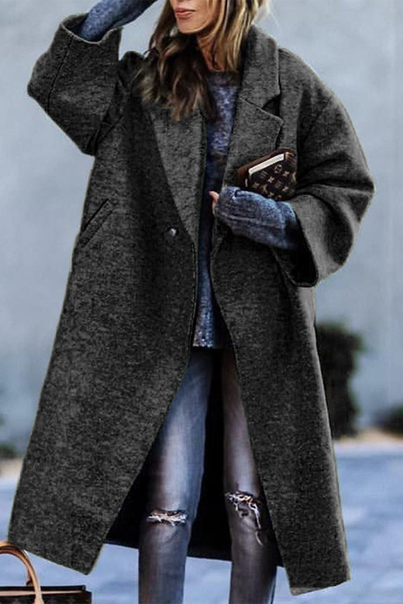 Vêtements d'extérieur à col rabattu, couleur unie, tendance.