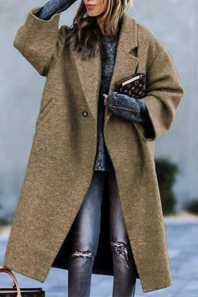 Vêtements d'extérieur à col rabattu, couleur unie, tendance.