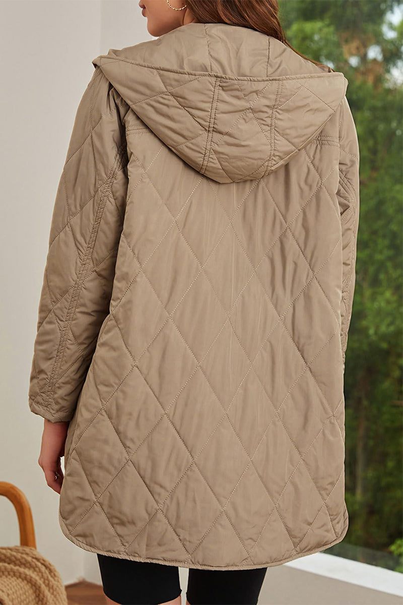 Vêtements d'extérieur décontractés à capuche et poches, couleur unie.