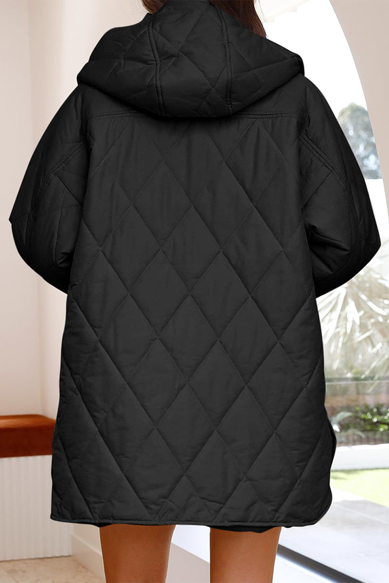 Vêtements d'extérieur décontractés à capuche et poches, couleur unie.