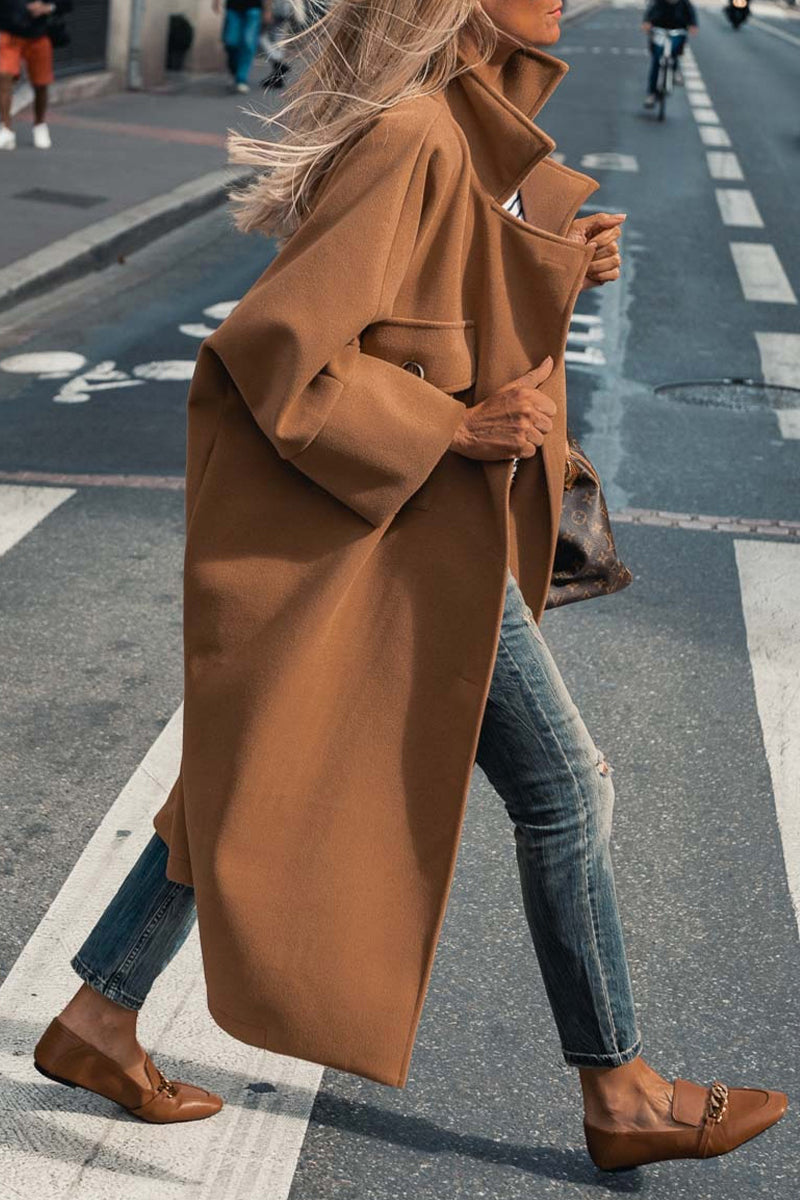 Vêtements d'extérieur décontractés, unis, avec poches, boutons et col montant.