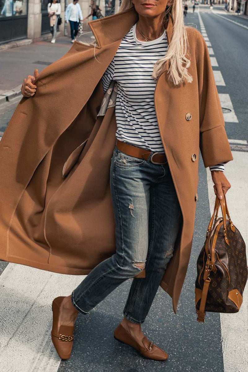 Vêtements d'extérieur décontractés, unis, avec poches, boutons et col montant.