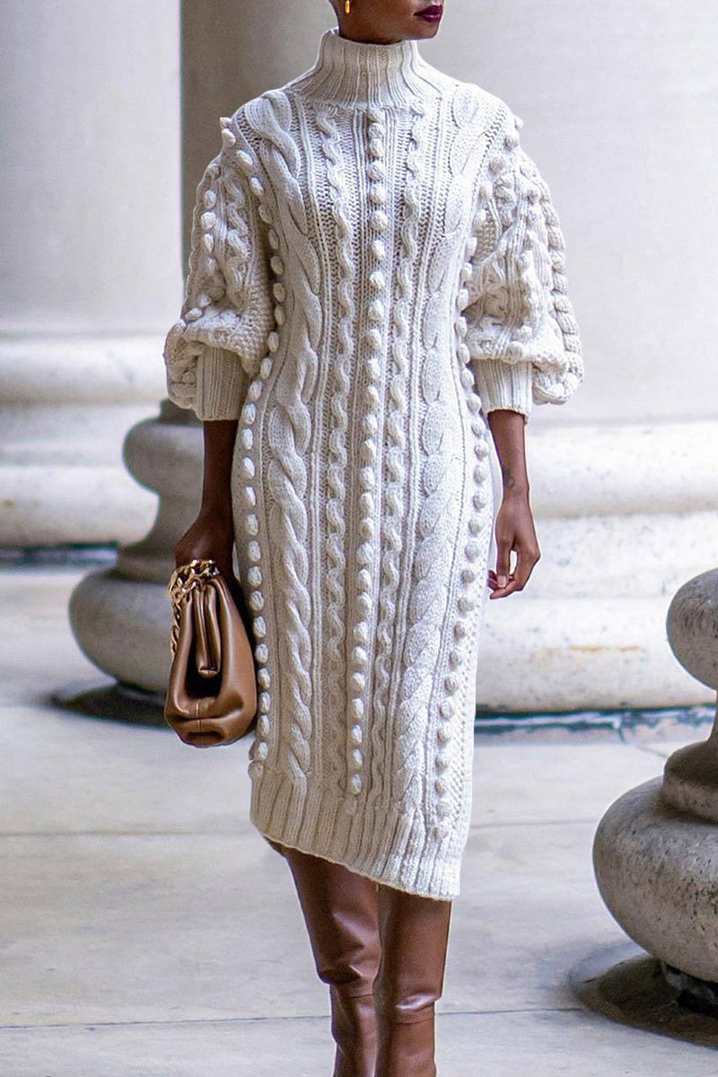 Robes droites casual à col montant, en patchwork uni, avec ouverture haute (5 couleurs)