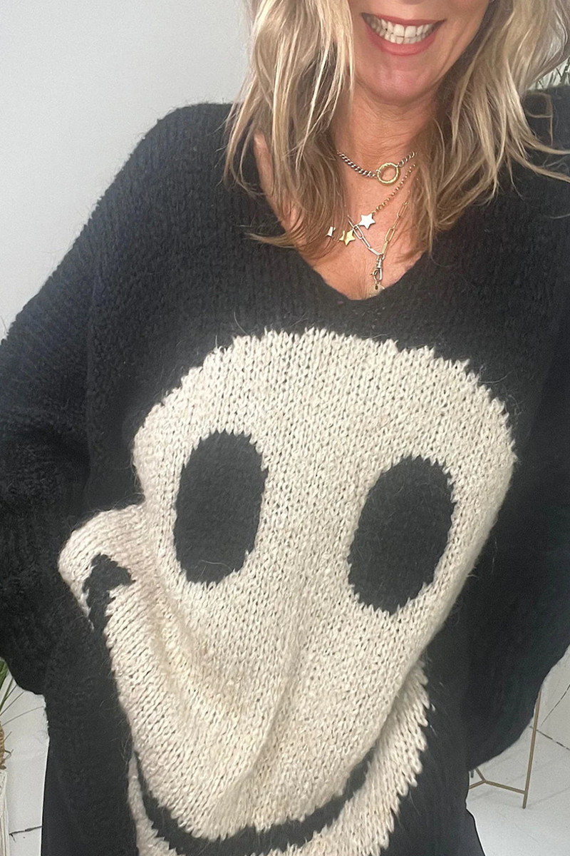 Casual Solid Contrast Weave V Neck Sweaters(7 Colors)