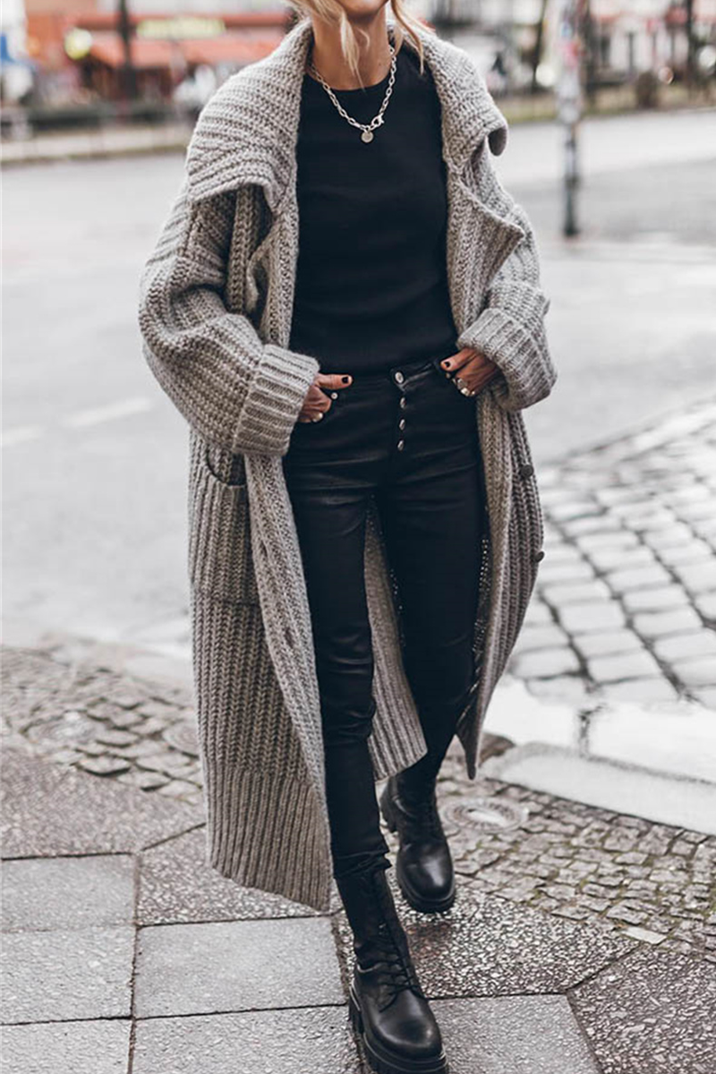 Vêtements d'extérieur élégants et décontractés, à col rabattu, avec poches et tissage uni.