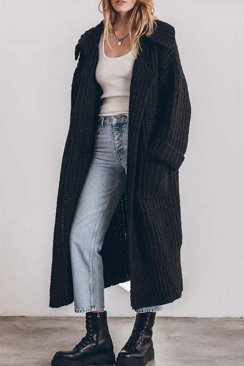 Vêtements d'extérieur élégants et décontractés, à col rabattu, avec poches et tissage uni.