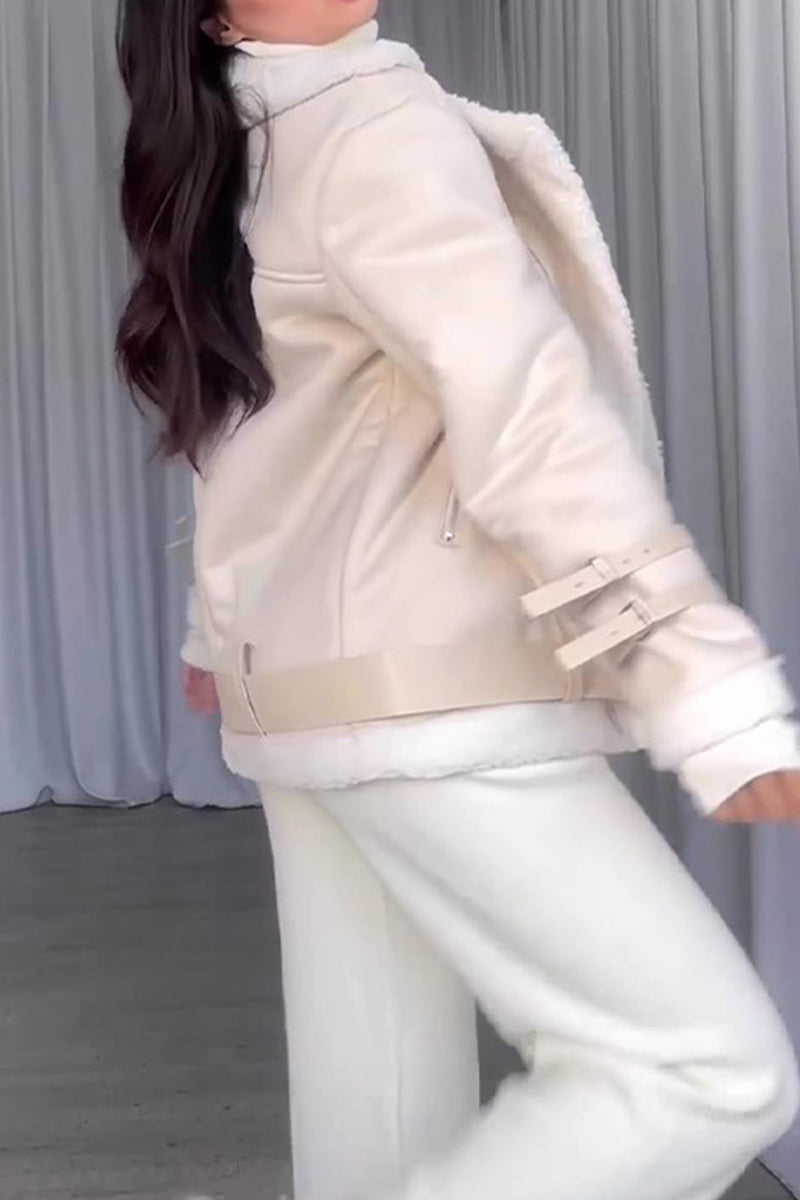 Vêtements d'extérieur décontractés à col polo, en patchwork uni.