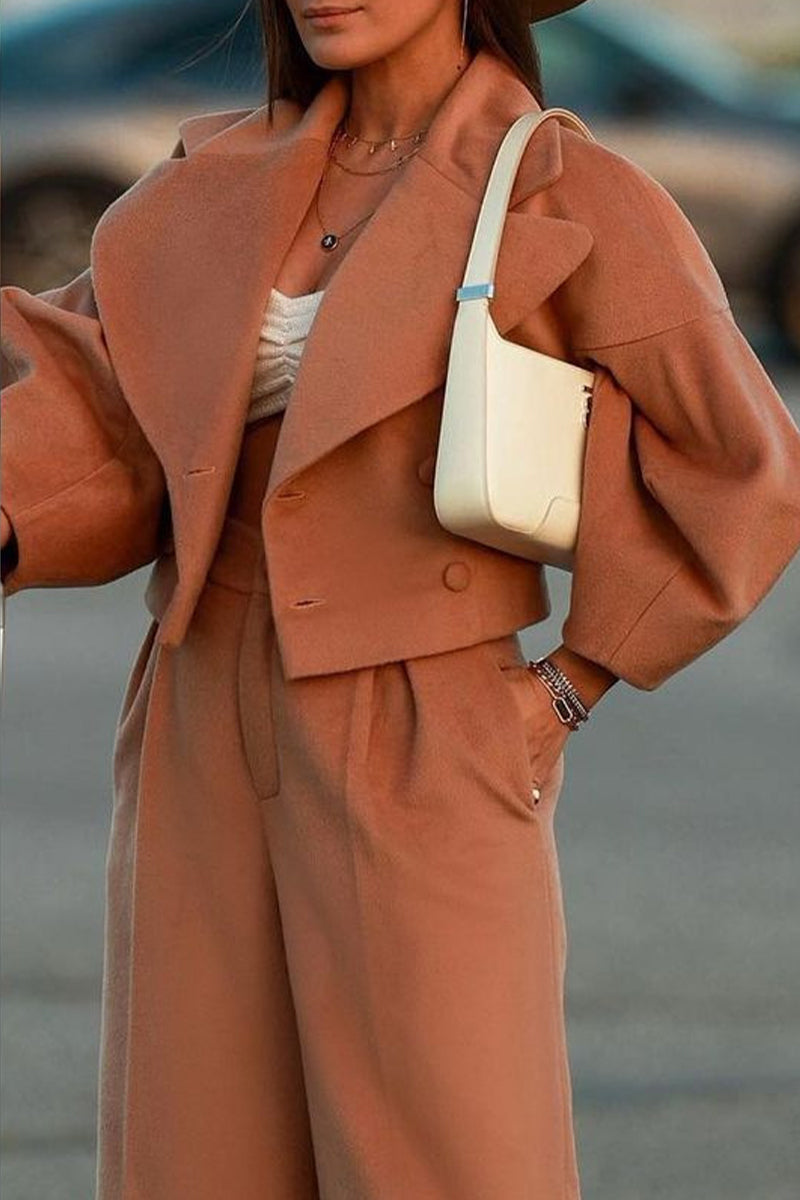 Ensemble deux pièces Work Street : chemise à manches longues à col boutonné et poches.