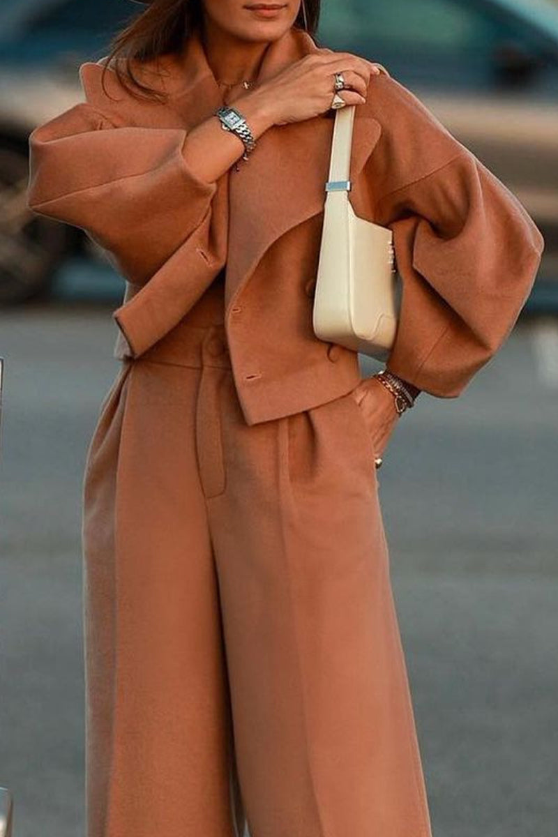 Ensemble deux pièces Work Street : chemise à manches longues à col boutonné et poches.