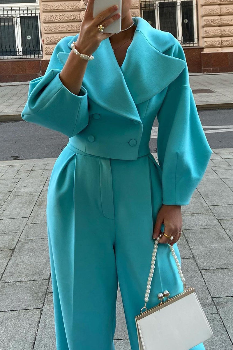 Ensemble deux pièces Work Street : chemise à manches longues à col boutonné et poches.