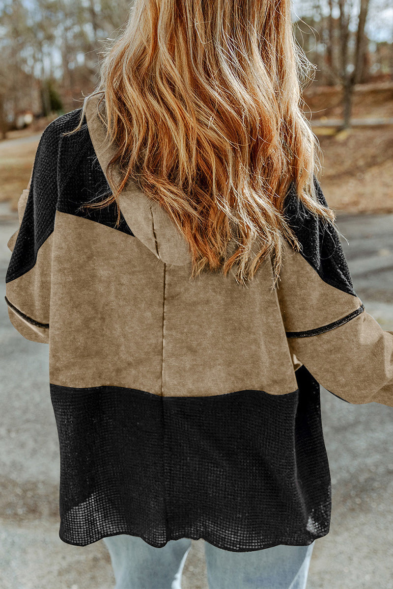Vêtements d'extérieur décontractés, unis, à capuche et fermeture éclair, style vintage.
