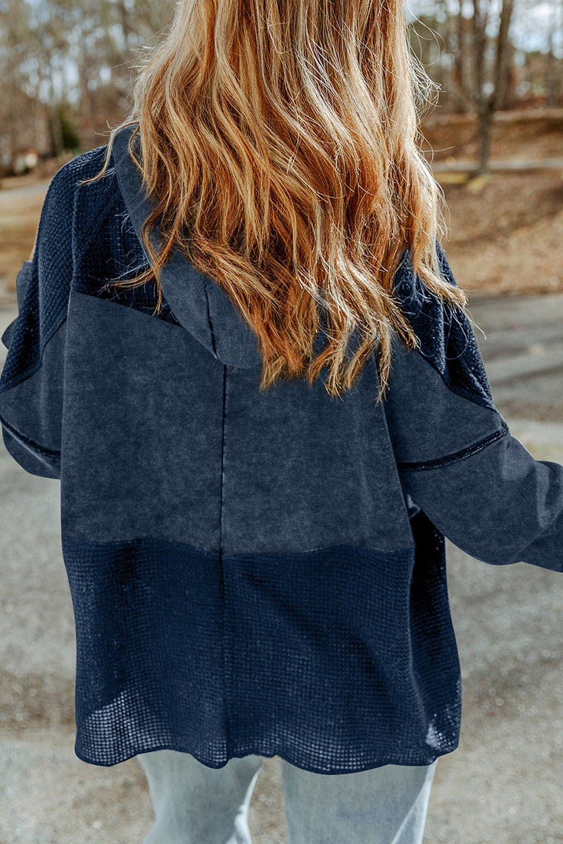 Vêtements d'extérieur décontractés, unis, à capuche et fermeture éclair, style vintage.