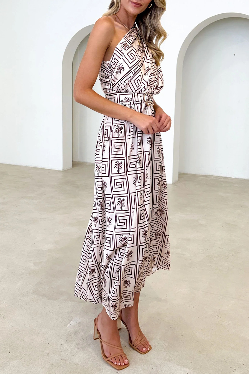 Robes sexy à fleurs, dos nu, col oblique et taille cintrée.