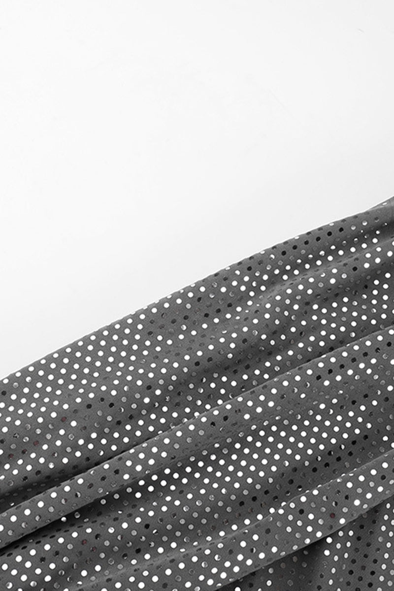 Robes-jupes longues sexy, décolletées, dos nu, épaules dénudées, à motif ajouré.