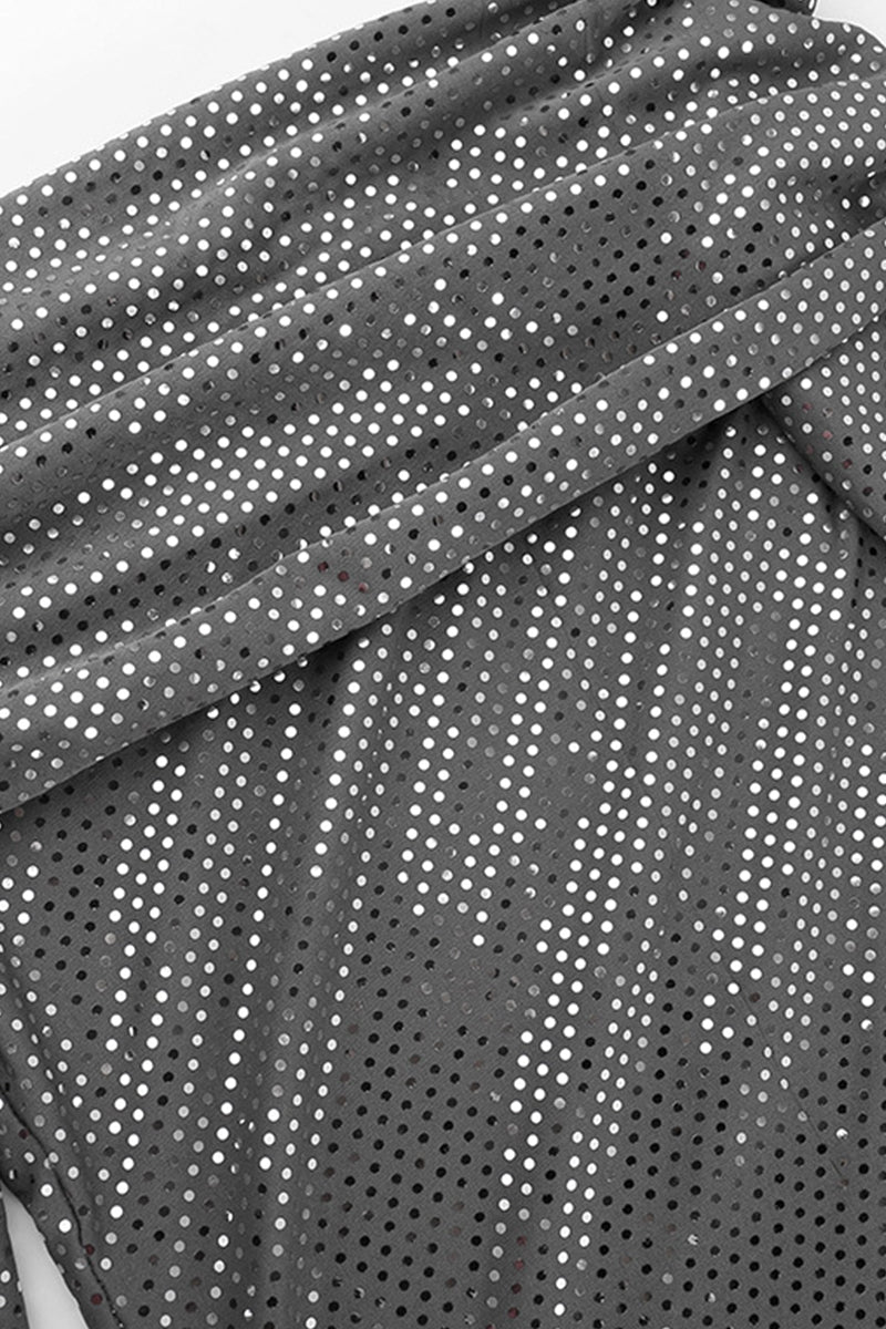 Robes-jupes longues sexy, décolletées, dos nu, épaules dénudées, à motif ajouré.