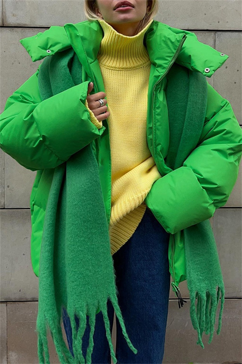 Vêtements d'extérieur à capuche, style patchwork uni, décontractés (6 couleurs)