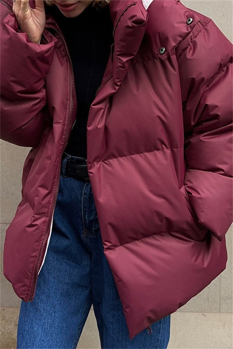 Vêtements d'extérieur à capuche, style patchwork uni, décontractés (6 couleurs)