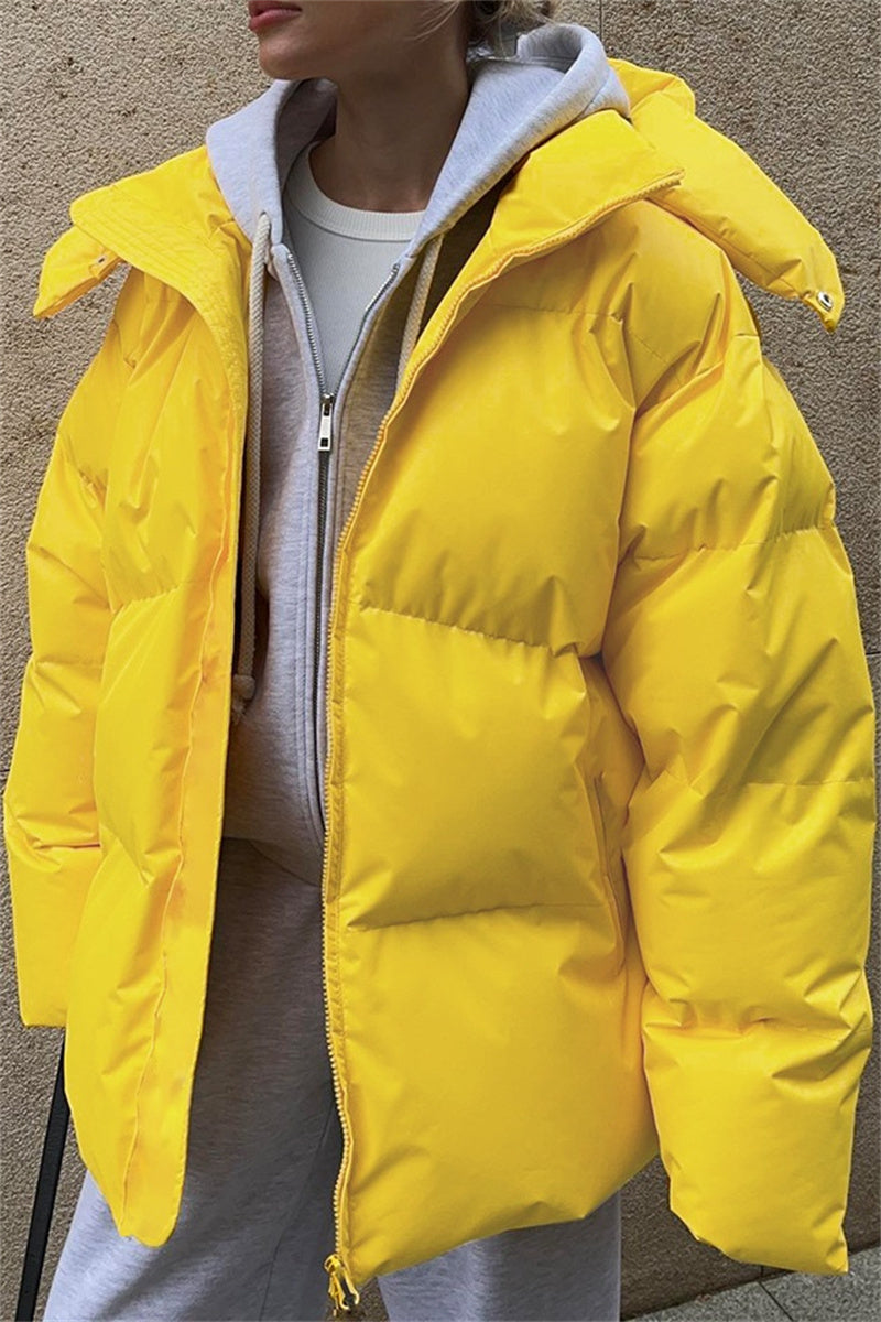 Vêtements d'extérieur à capuche, style patchwork uni, décontractés (6 couleurs)