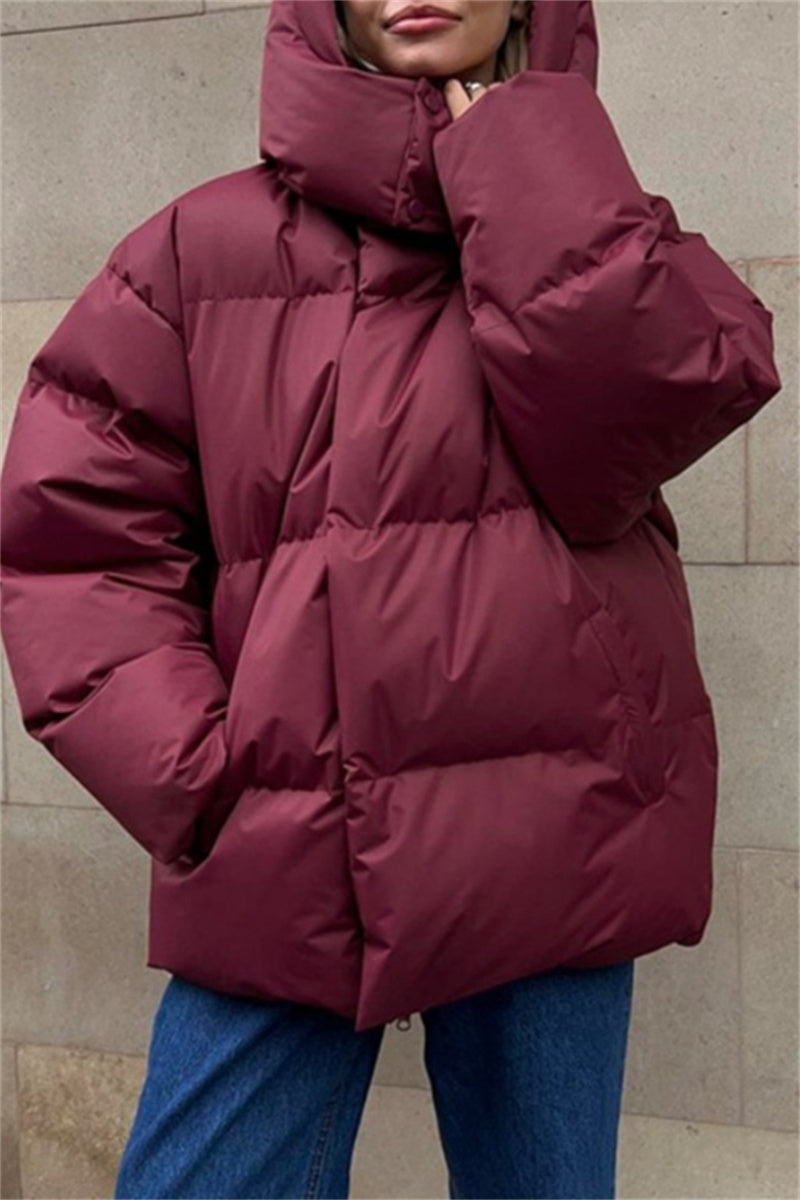 Vêtements d'extérieur à capuche, style patchwork uni, décontractés (6 couleurs)