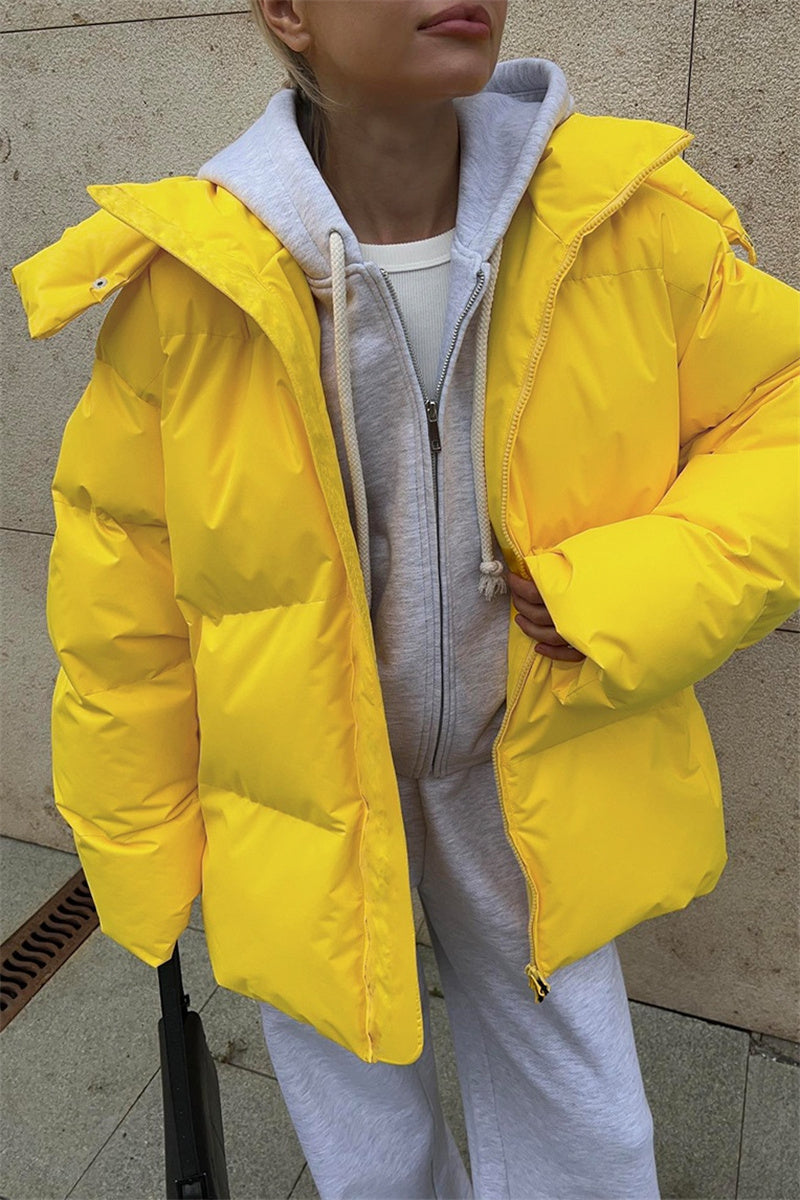 Vêtements d'extérieur à capuche, style patchwork uni, décontractés (6 couleurs)