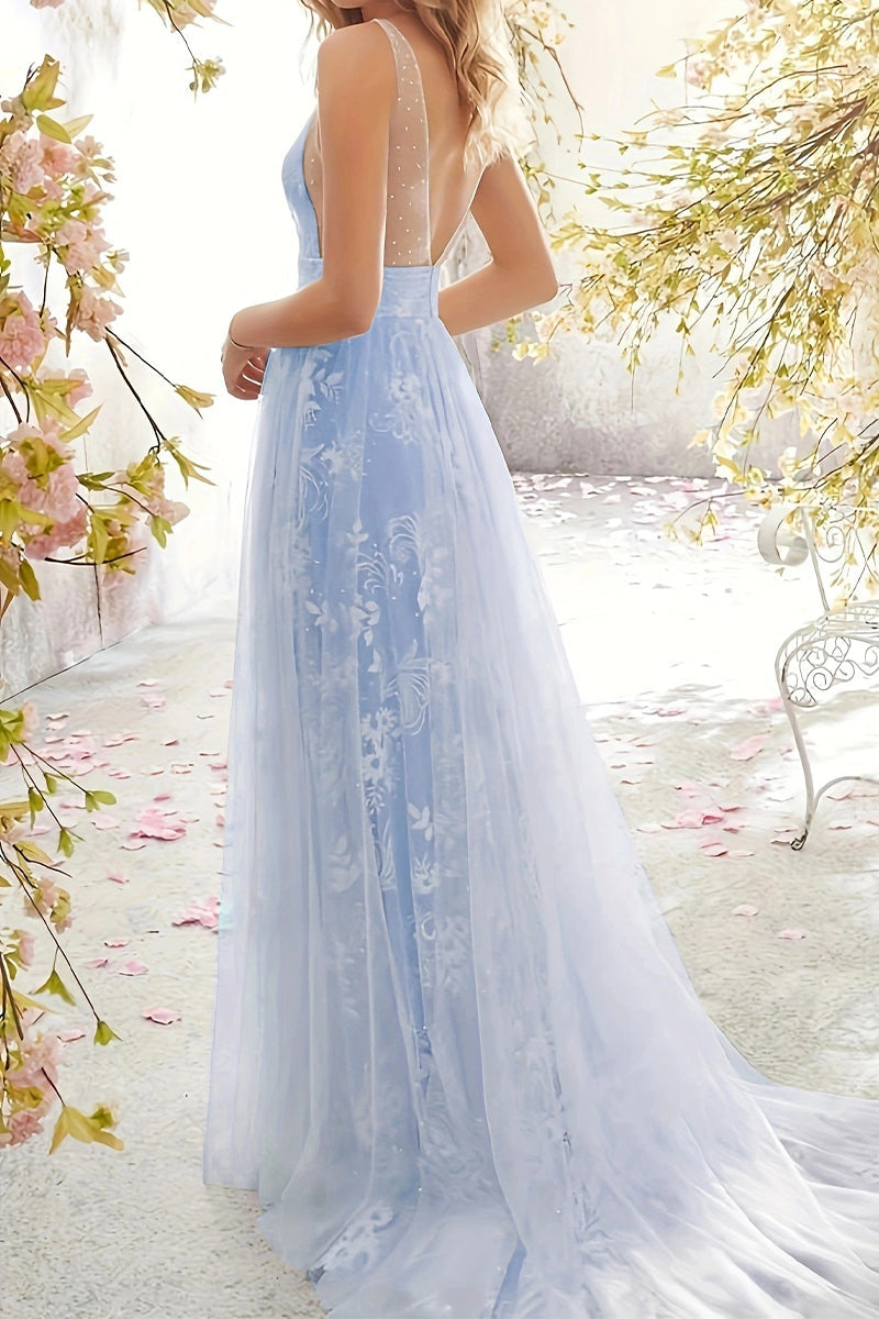 Sexy Formal Solid Lace V Neck Evening Dress Dresses(3 Colors)