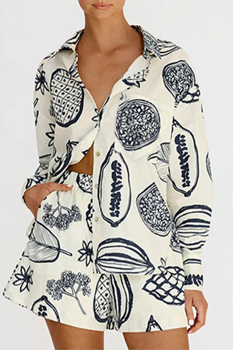 Ensemble deux pièces décontracté à manches longues, col montant, avec patchwork floral.