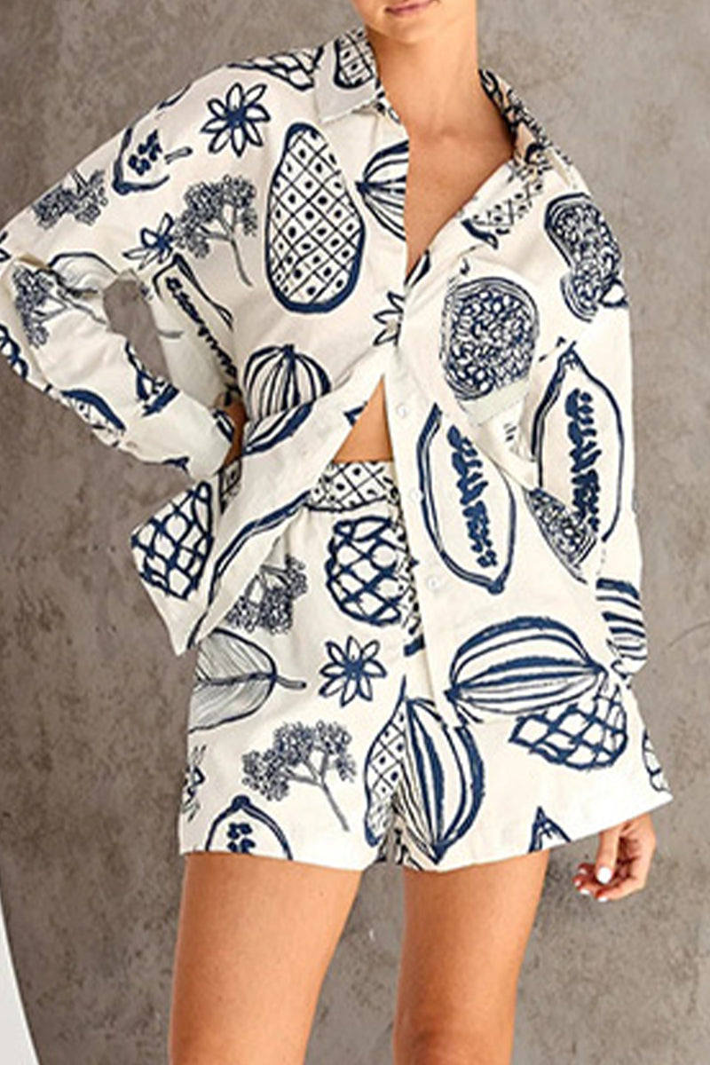 Ensemble deux pièces décontracté à manches longues, col montant, avec patchwork floral.