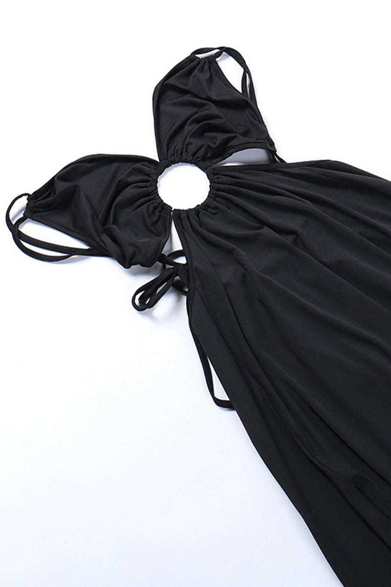 Robe de plage sexy, dos nu, décolleté en V, fendue, dos ajouré (3 couleurs)