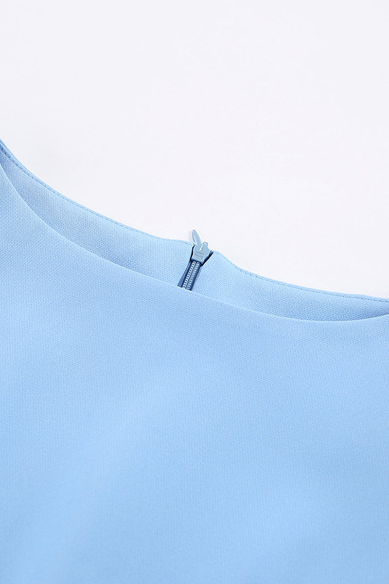 Jolies robes élégantes, unies, à volants, fendu, col rond, nouées à la taille.