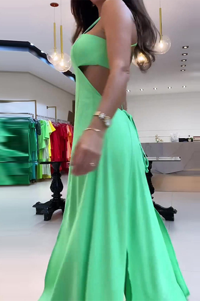 Robes sexy de vacances, dos nu, avec fente et bretelles.