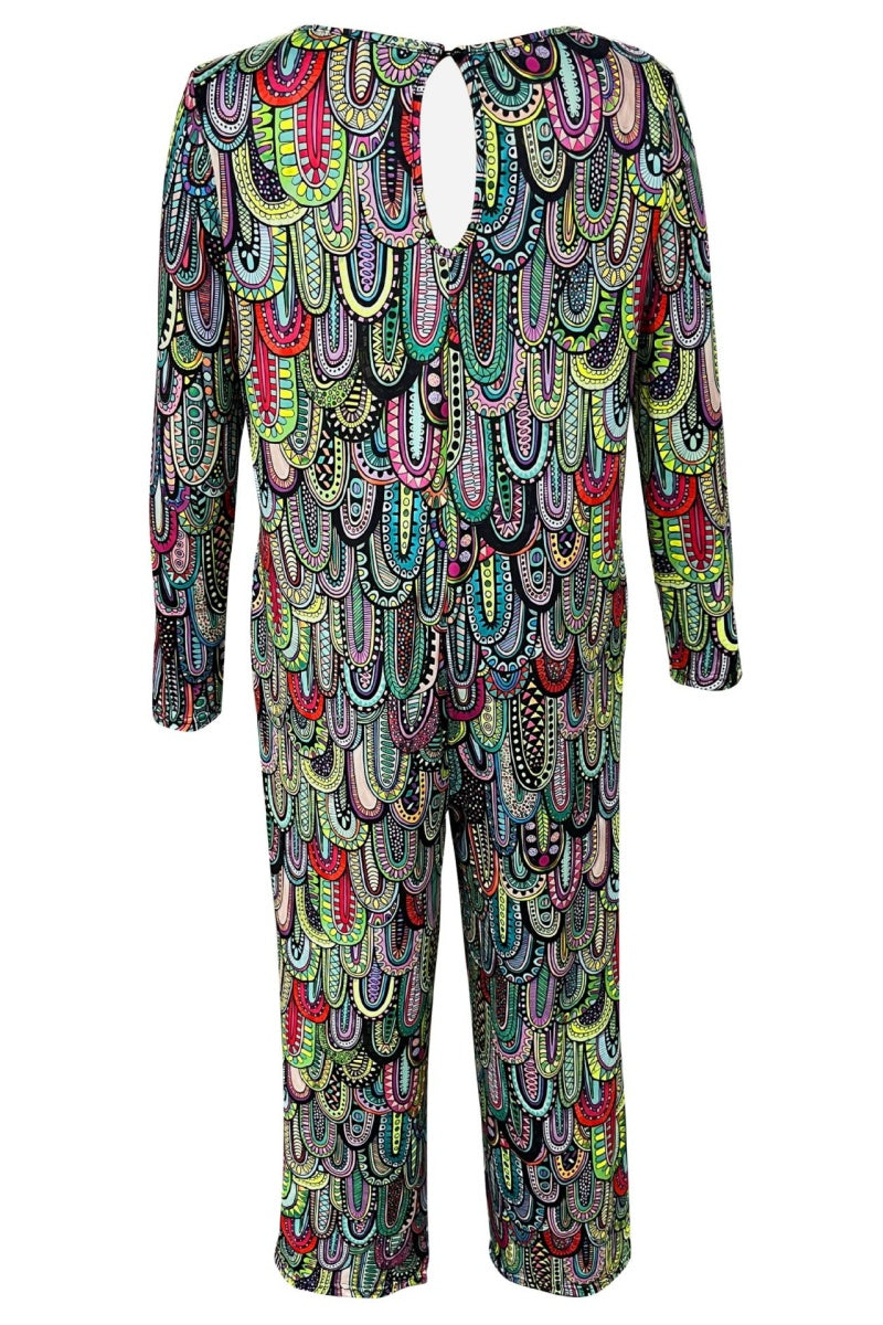 Combinaisons décontractées à col en U, imprimé basique, coupe standard (3 couleurs)