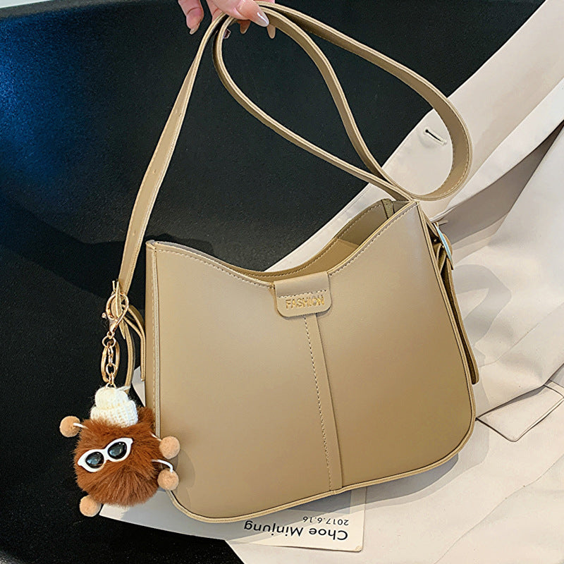 Sacs patchwork unis à motif simple et décontracté (avec pendentif) (4 couleurs)