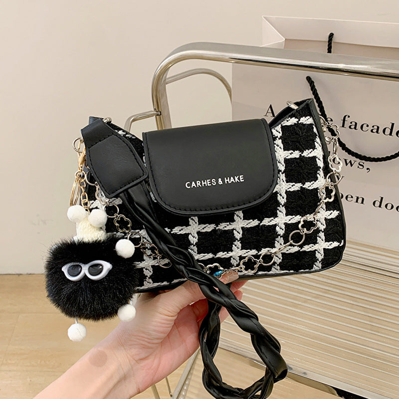 Sacs patchwork vintage à carreaux contrastés (avec pendentif)