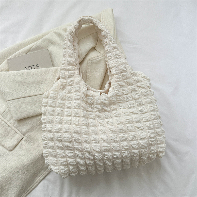 Sacs contrastés pliants à carreaux unis, style décontracté et simple (7 couleurs)