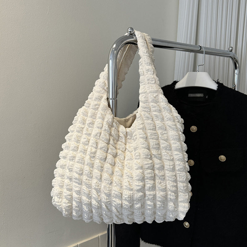 Sacs contrastés pliants à carreaux unis, style décontracté et simple (7 couleurs)